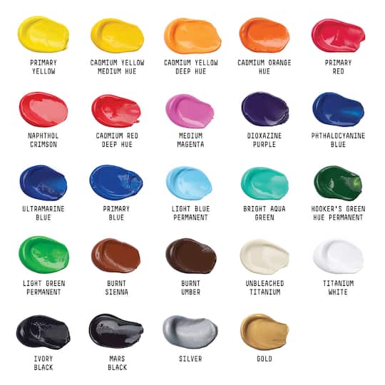 Liquitex Basics Acrylic Color Set 24 Count - Acrylic Paint Colors Needed